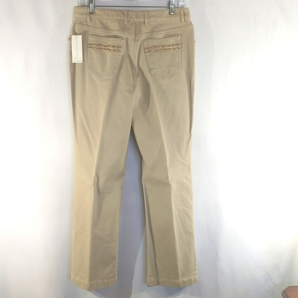NWT Charter Club Petite Embellished 5 Pockets Khaki Denim Pants Jeans Size 10P - Picture 5 of 12